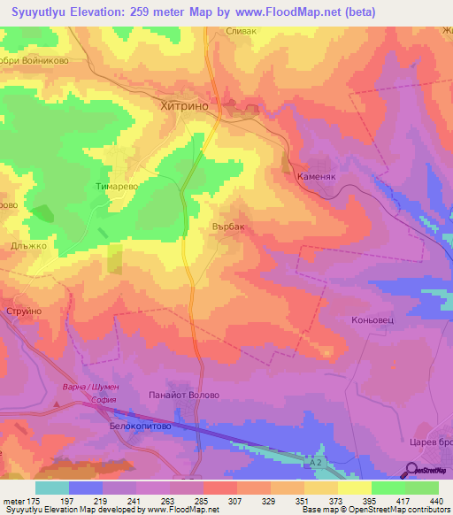 Syuyutlyu,Bulgaria Elevation Map