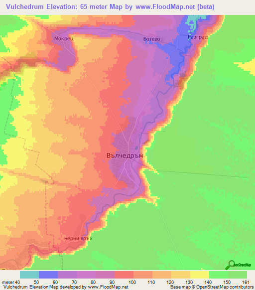 Vulchedrum,Bulgaria Elevation Map