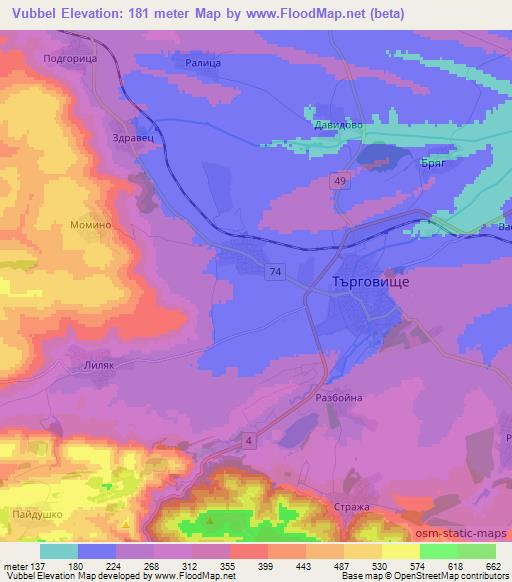 Vubbel,Bulgaria Elevation Map