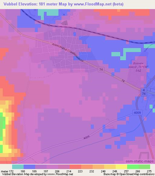 Vubbel,Bulgaria Elevation Map