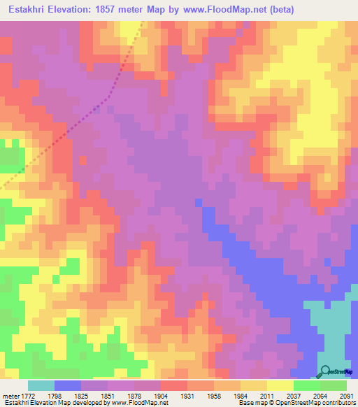 Estakhri,Iran Elevation Map