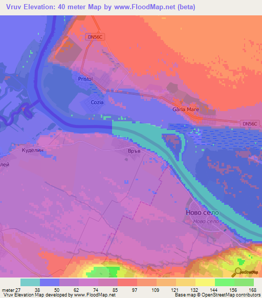 Vruv,Bulgaria Elevation Map