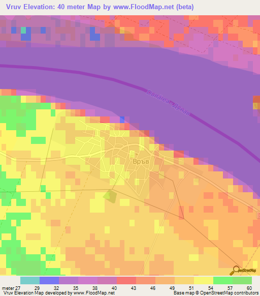 Vruv,Bulgaria Elevation Map