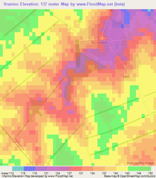 Vranino,Bulgaria Elevation Map