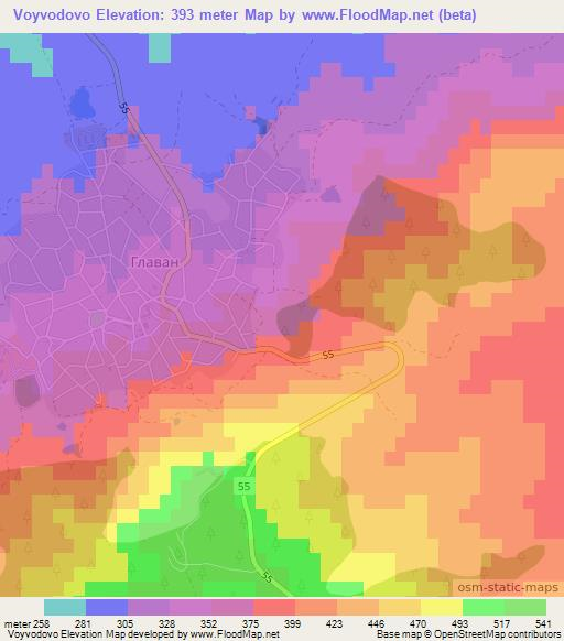 Voyvodovo,Bulgaria Elevation Map