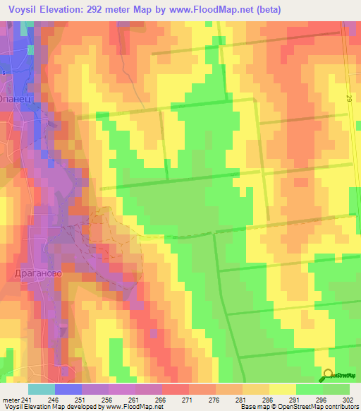 Voysil,Bulgaria Elevation Map