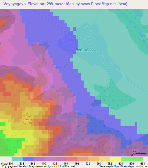 Voynyagovo,Bulgaria Elevation Map