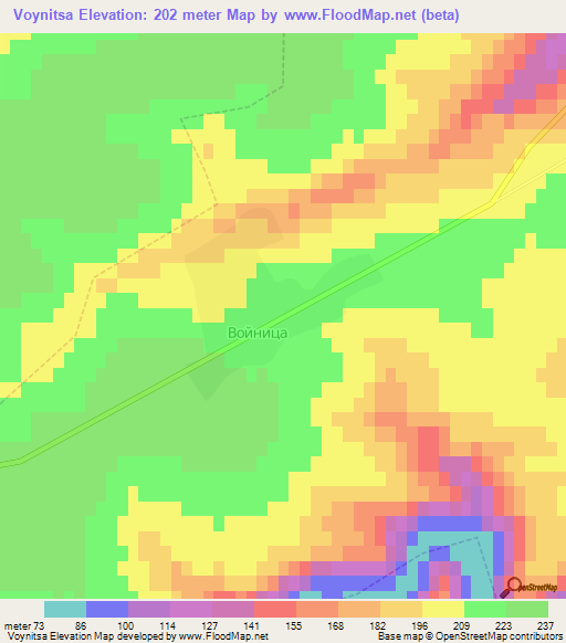 Voynitsa,Bulgaria Elevation Map