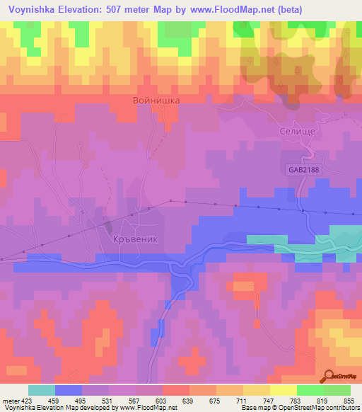 Voynishka,Bulgaria Elevation Map