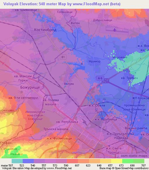 Voluyak,Bulgaria Elevation Map