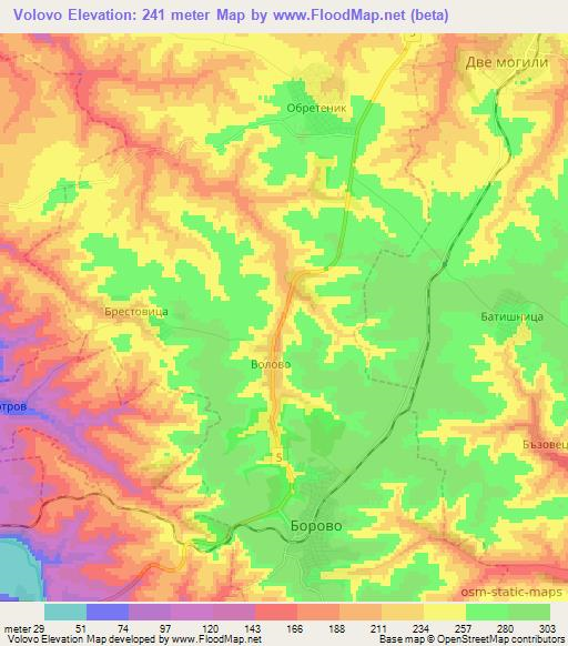 Volovo,Bulgaria Elevation Map