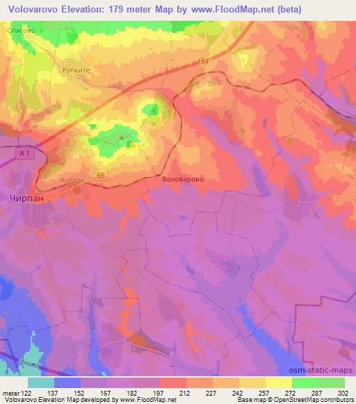 Volovarovo,Bulgaria Elevation Map
