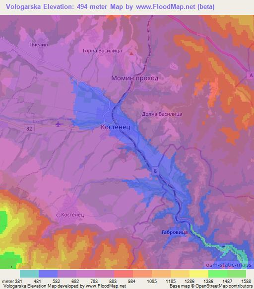 Vologarska,Bulgaria Elevation Map