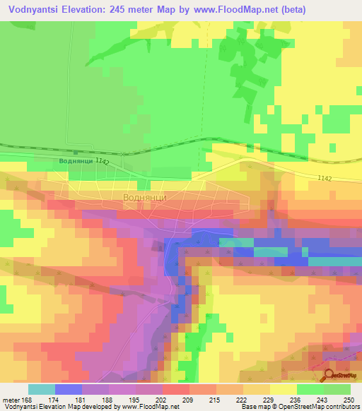 Vodnyantsi,Bulgaria Elevation Map