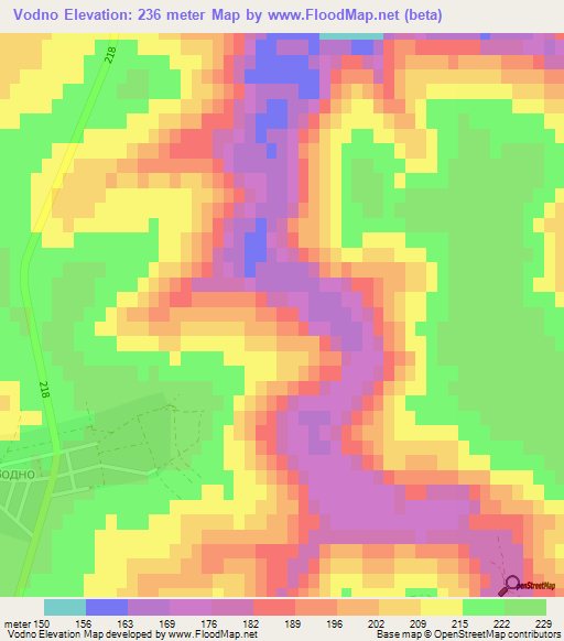 Vodno,Bulgaria Elevation Map