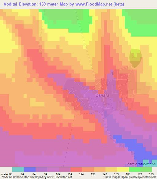 Voditsi,Bulgaria Elevation Map