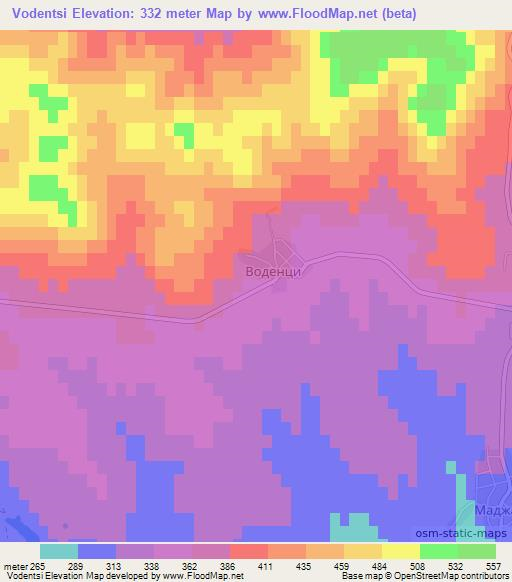 Vodentsi,Bulgaria Elevation Map