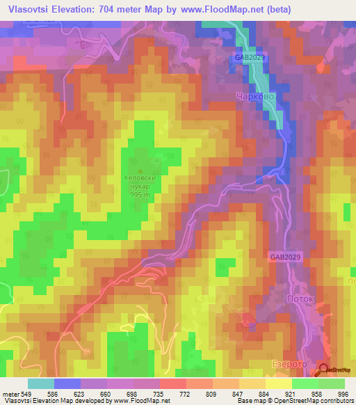 Vlasovtsi,Bulgaria Elevation Map