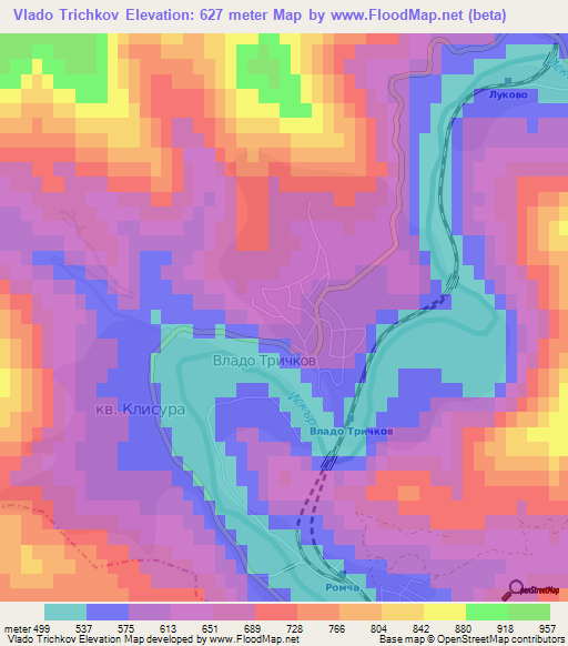 Vlado Trichkov,Bulgaria Elevation Map
