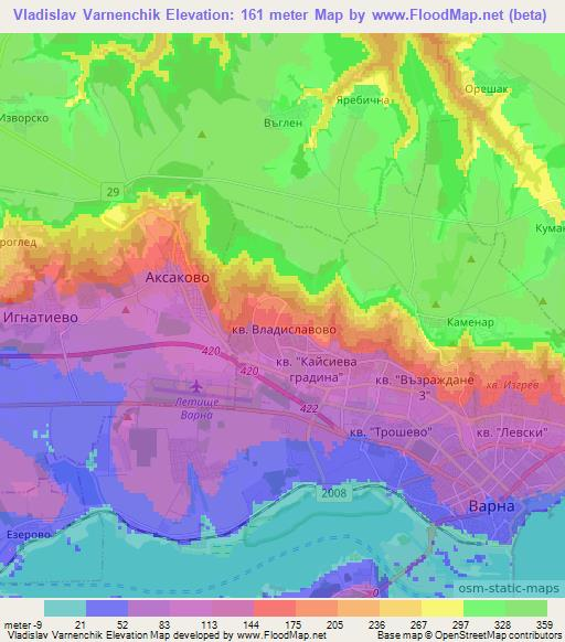 Vladislav Varnenchik,Bulgaria Elevation Map