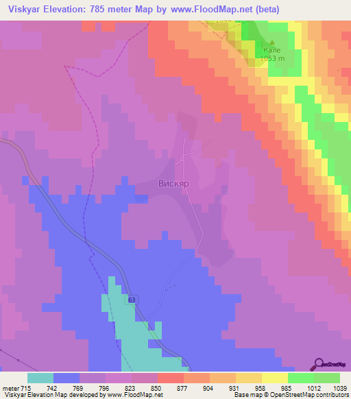 Viskyar,Bulgaria Elevation Map