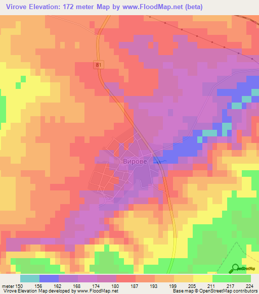 Virove,Bulgaria Elevation Map
