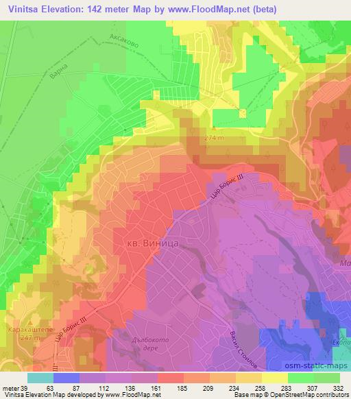 Vinitsa,Bulgaria Elevation Map