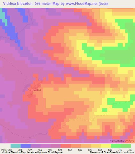 Vidritsa,Bulgaria Elevation Map