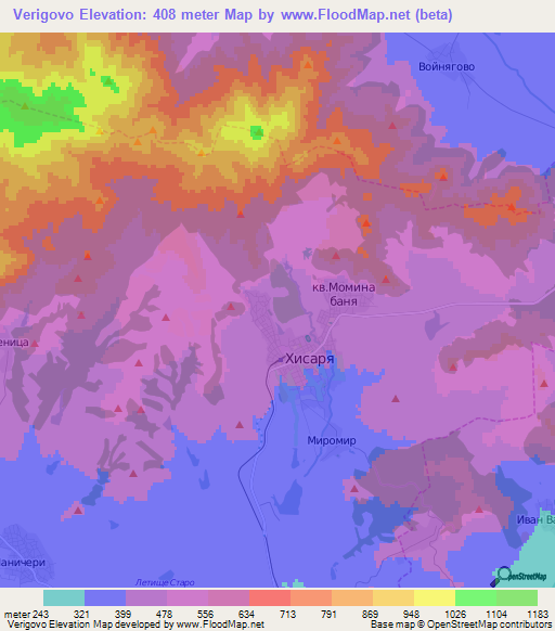 Verigovo,Bulgaria Elevation Map