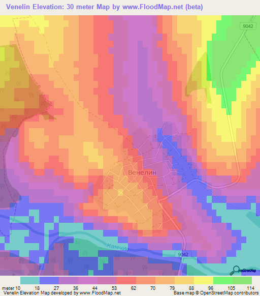 Venelin,Bulgaria Elevation Map