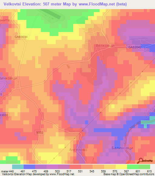 Velkovtsi,Bulgaria Elevation Map