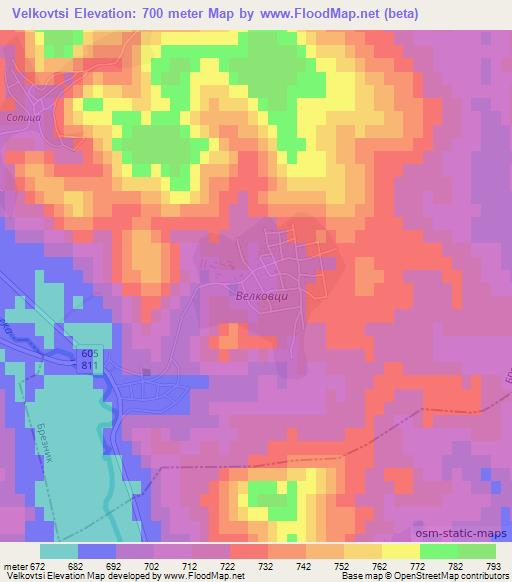 Velkovtsi,Bulgaria Elevation Map