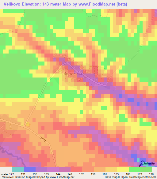 Velikovo,Bulgaria Elevation Map