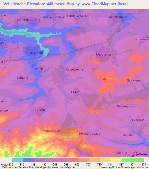 Velikdenche,Bulgaria Elevation Map