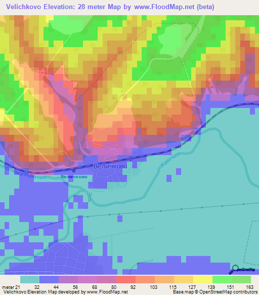 Velichkovo,Bulgaria Elevation Map