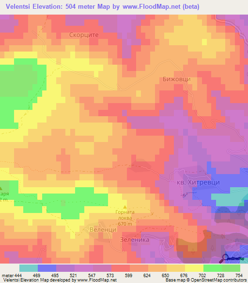 Velentsi,Bulgaria Elevation Map