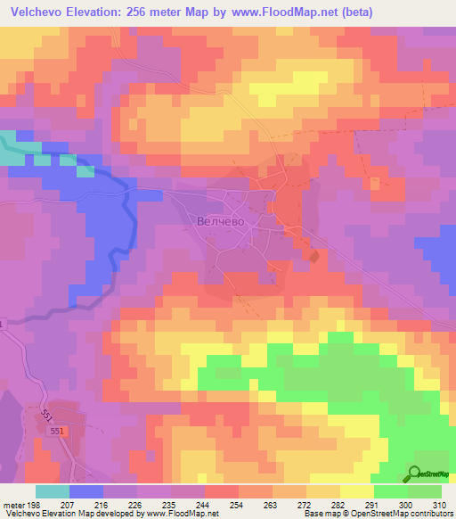 Velchevo,Bulgaria Elevation Map