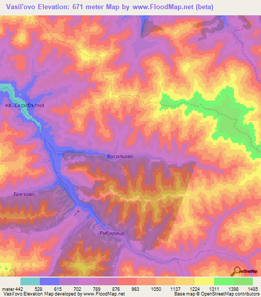 Vasil'ovo,Bulgaria Elevation Map