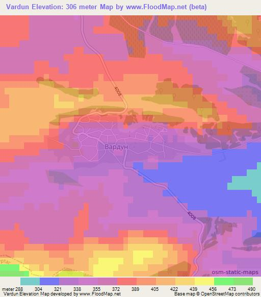 Vardun,Bulgaria Elevation Map