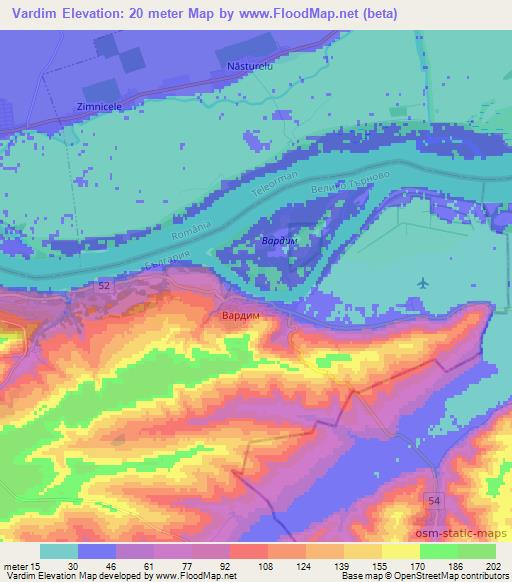 Vardim,Bulgaria Elevation Map