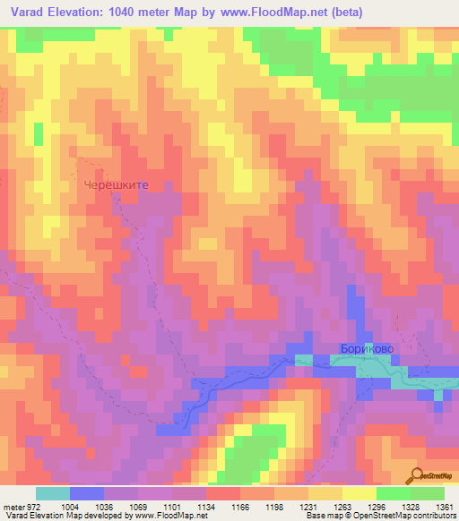 Varad,Bulgaria Elevation Map