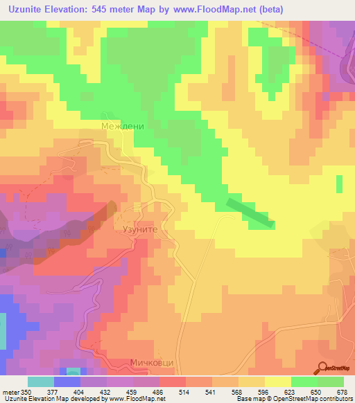 Uzunite,Bulgaria Elevation Map