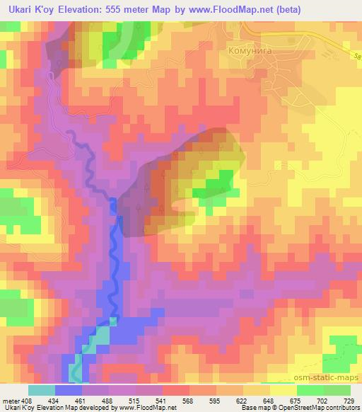 Ukari K'oy,Bulgaria Elevation Map