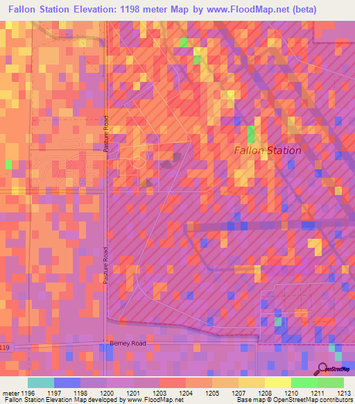 Fallon Station,US Elevation Map