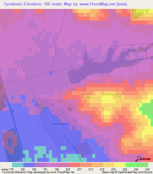 Tyurkmen,Bulgaria Elevation Map