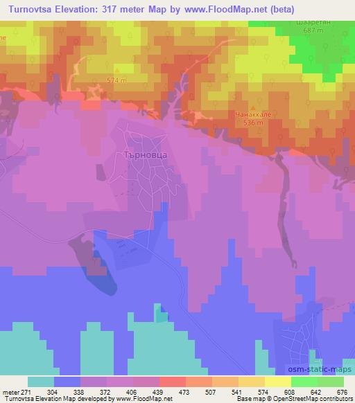 Turnovtsa,Bulgaria Elevation Map