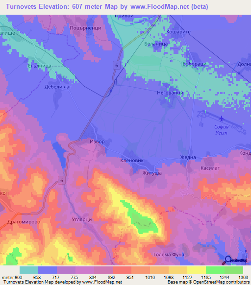 Turnovets,Bulgaria Elevation Map