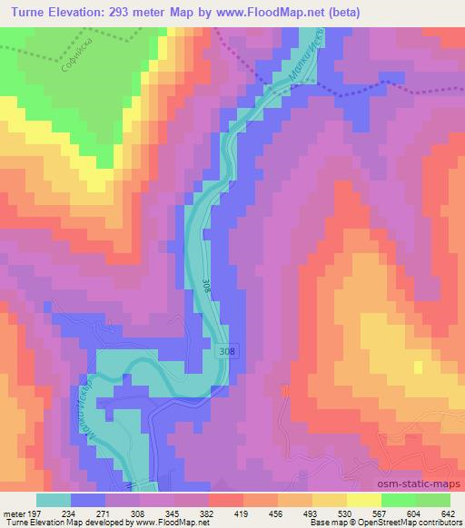 Turne,Bulgaria Elevation Map