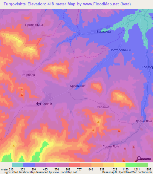 Turgovishte,Bulgaria Elevation Map