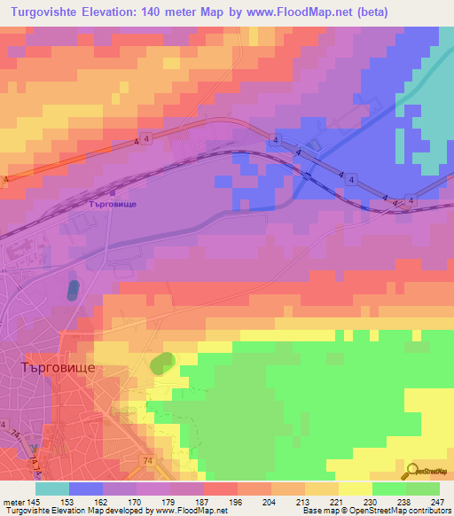 Turgovishte,Bulgaria Elevation Map